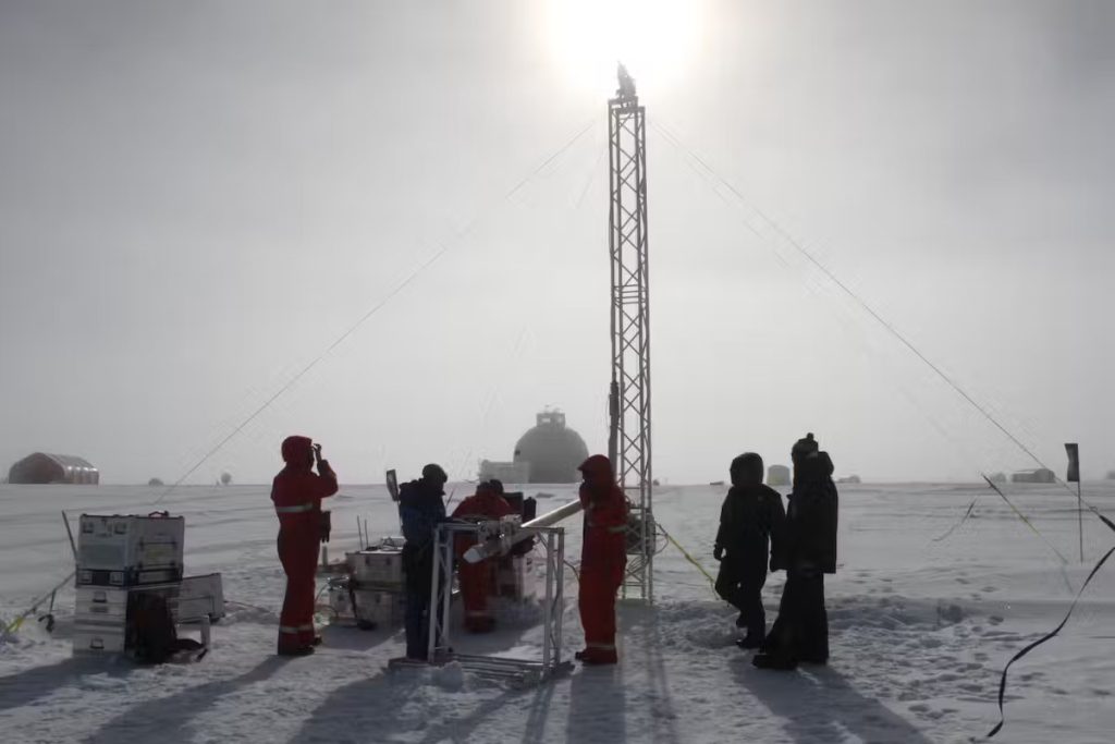 Drilling ice cores in Greenland