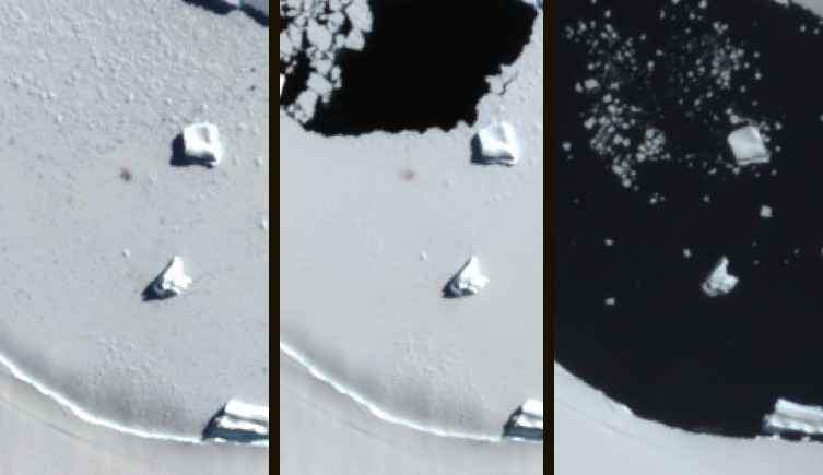 From left to right, these satellite photos